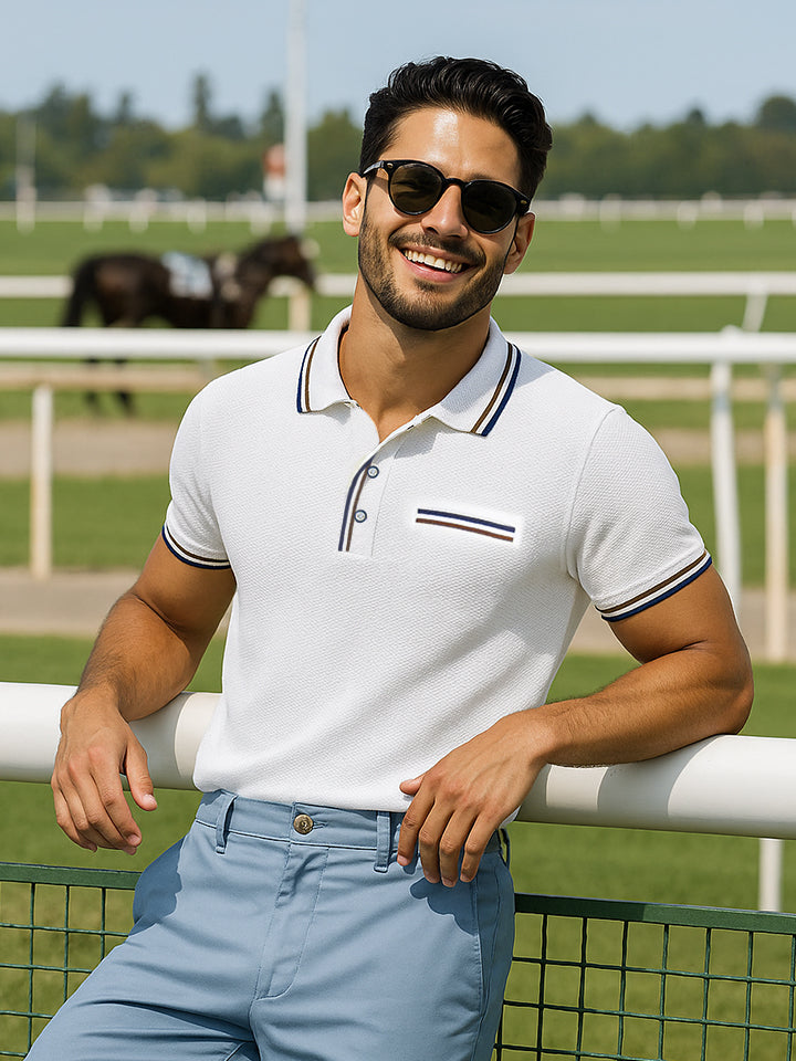 Popcorn Knitted Polo T-shirt - Gallop