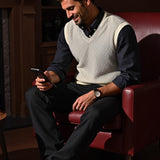 V-neck Sleeveless Sweater - Haze