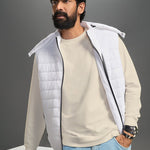 Iceberg White Detachable Hood Puffer Jacket