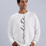 Imprint White Single Jersey Oversized Sweater