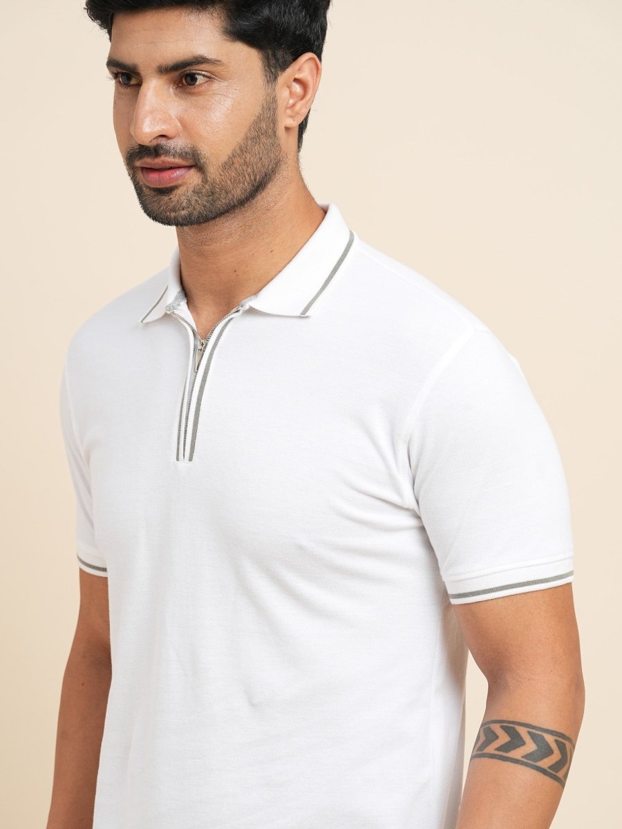 Zipper Polo T-shirt - Swift