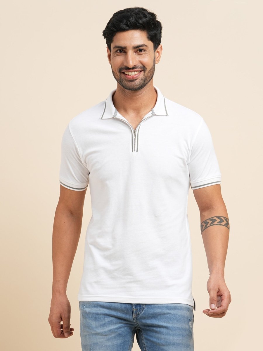 Zipper Polo T-shirt - Swift