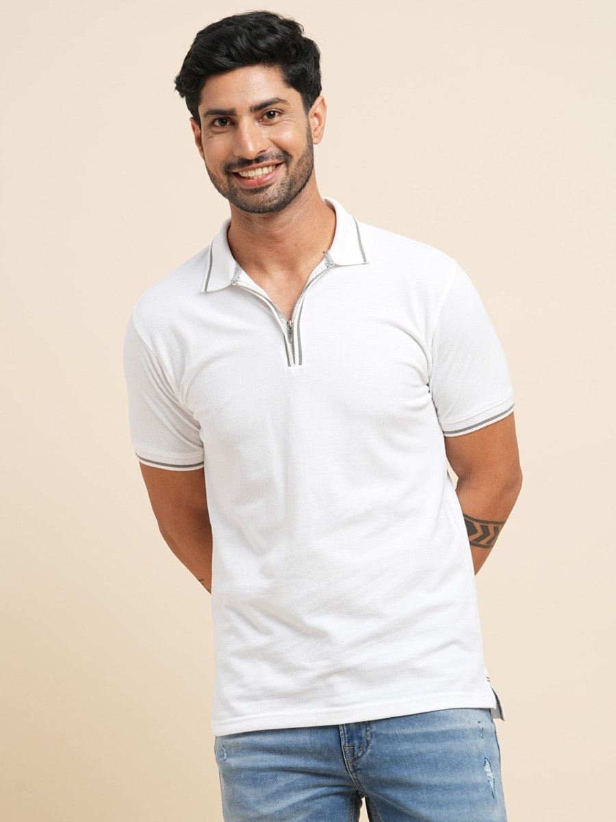 Zipper Polo T-shirt - Swift