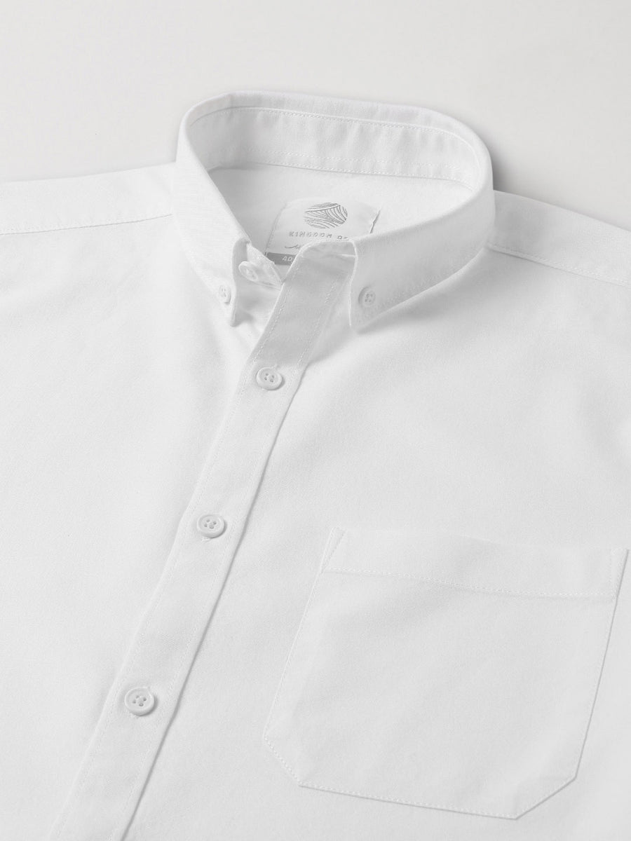 Essential Oxford Button down White Shirt - Replay