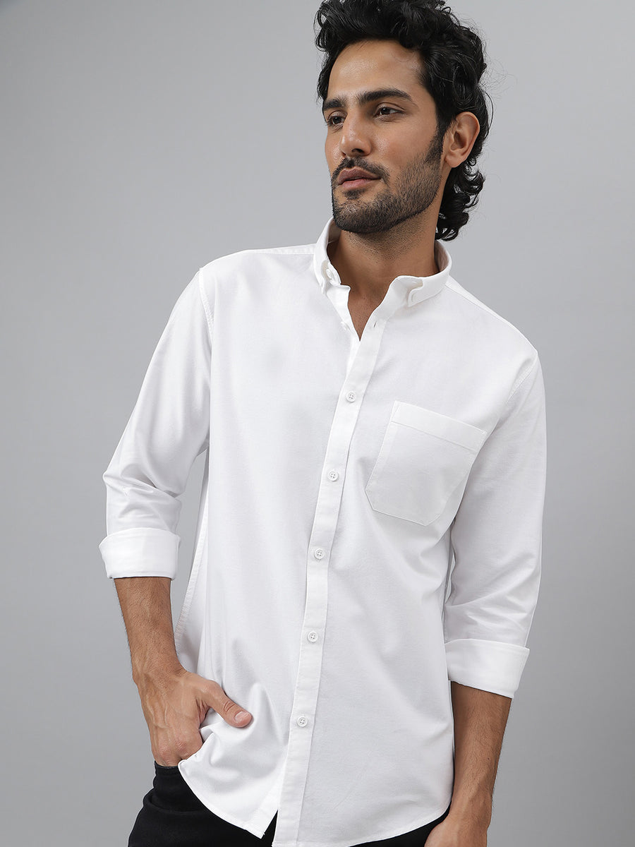 Essential Oxford Button down White Shirt - Replay
