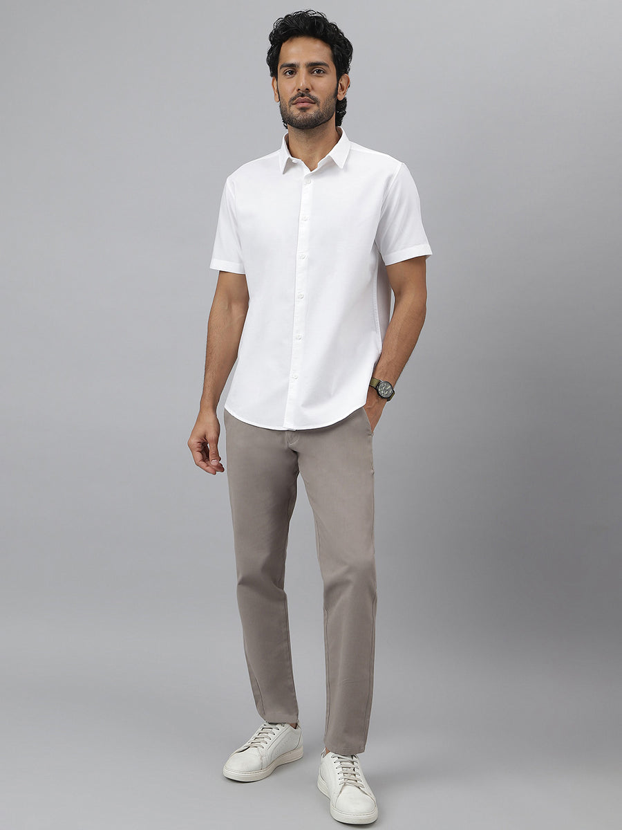 Regular Collar Grainy Oxford White Shirt - Breeze ( Pack of 2)