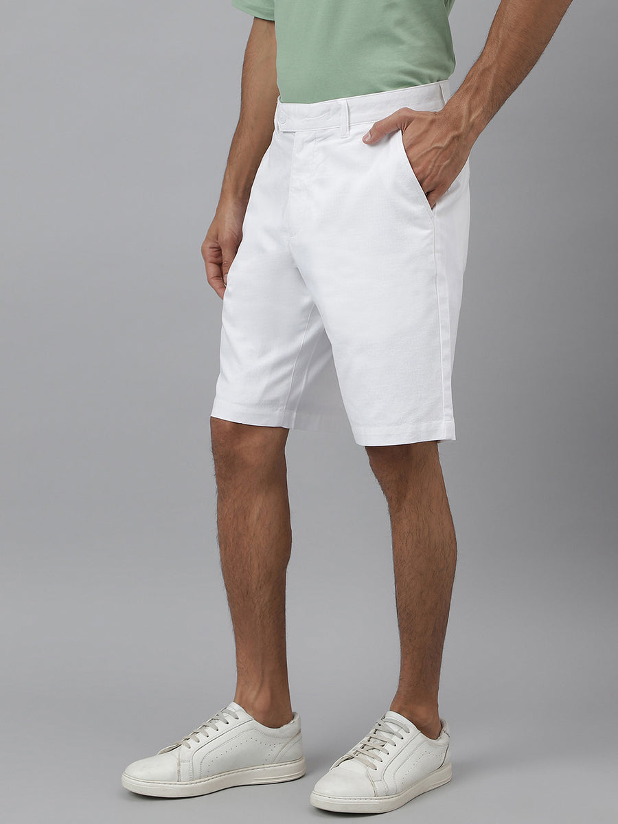100% Cotton Ripstop White Shorts - Interlude
