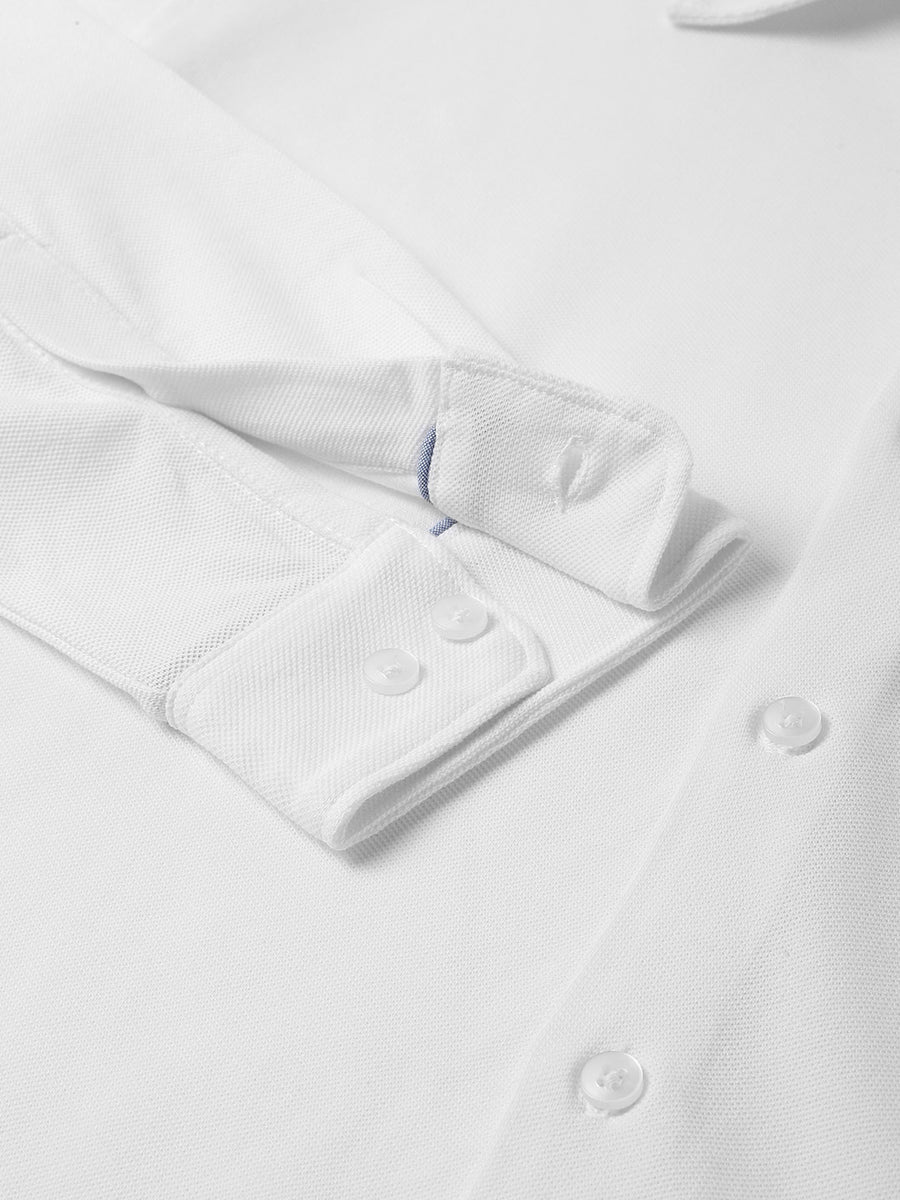 Full Sleeve Pique Knit White Shirt - Velocity