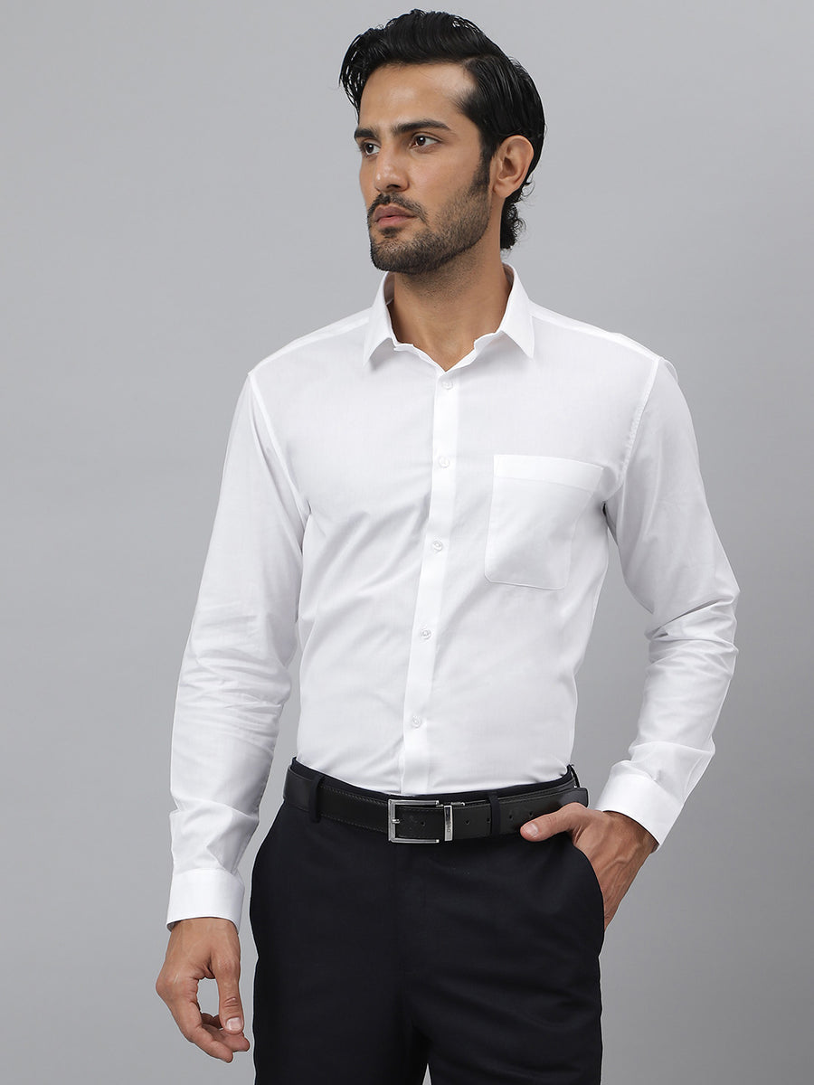 Spread Collar Classic Cotton Oxford White Shirt - Daystart