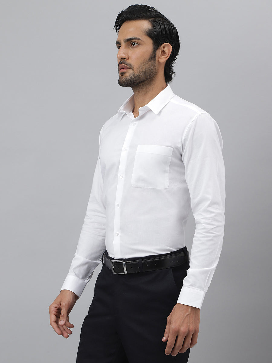 Spread Collar Classic Cotton Oxford White Shirt - Daystart ( Pack of 2)