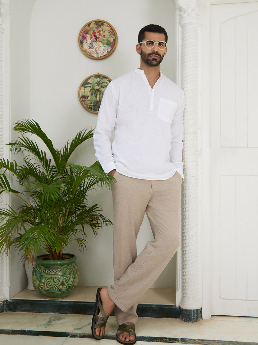 V-Neck Cotton Shirt - Vedic