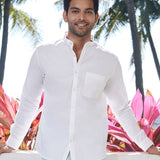 Mandarin Collar Cotton Stretch Shirt - Zenscape