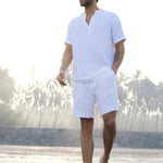 White Cotton Shorts - Zenway