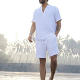 White Cotton Shorts - Zenway
