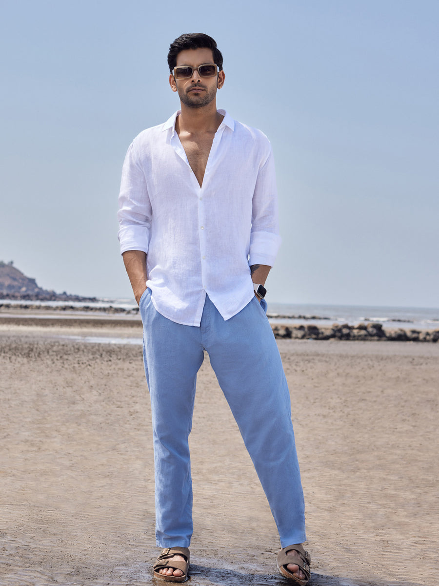 Essential 100% Linen White Shirt - Se Relaxer