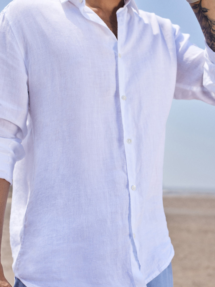 Essential 100% Linen White Shirt - Se Relaxer