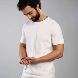 White Crew Neck Cotton T-Shirt - Maze