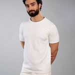 White Crew Neck Cotton T-Shirt - Maze