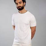 White Crew Neck Cotton T-Shirt - Maze