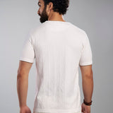 White Crew Neck Cotton T-Shirt - Maze