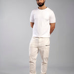 White Crew Neck Cotton T-Shirt - Maze