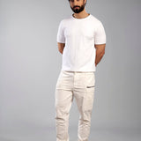 White Crew Neck Cotton T-Shirt - Maze
