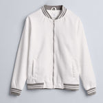 Maple White Tipped Collar Bomber Jacket