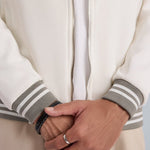 Maple White Tipped Collar Bomber Jacket