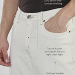 Surge White Stretch Cotton Denim