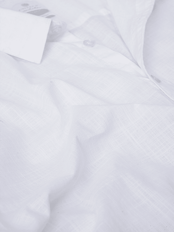 Nityam White Cotton American Placket half sleeve Shirt