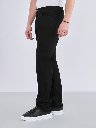 Obsidian White Straight Fit Denim Jeans