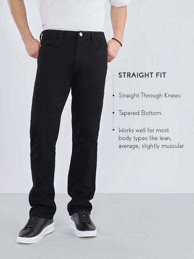 Obsidian White Straight Fit Denim Jeans