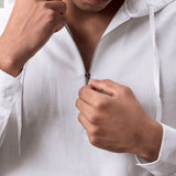 Cotton-Linen Hooded Shirt - Cocoon