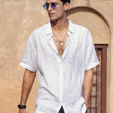 Se Relaxer White European Linen Shirt