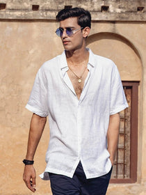 Se Relaxer White European Linen Shirt
