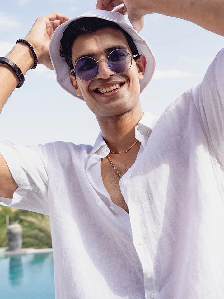 Se Relaxer White European Linen Shirt