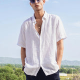 Se Relaxer White European Linen Shirt