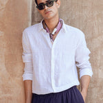 100% Linen white Shirt with full sleeve - Se Relaxer 