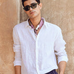 100% Linen white Shirt with full sleeve - Se Relaxer 