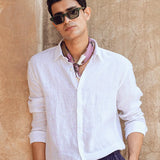100% Linen white Shirt with full sleeve - Se Relaxer 