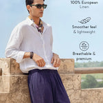 100% Linen white Shirt with full sleeve - Se Relaxer 