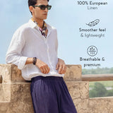 100% Linen white Shirt with full sleeve - Se Relaxer 