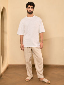 Relaxed Fit Crew Neck Stretch Cotton T-Shirt - Tropic