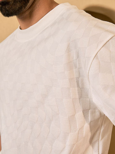 Tropic White Knitted Cotton Tee