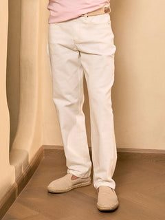 Stretch Cotton Twill white Denim - Surge