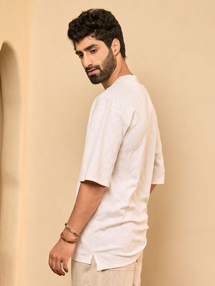 Relaxed Fit Crew Neck Stretch Cotton T-Shirt - Tropic