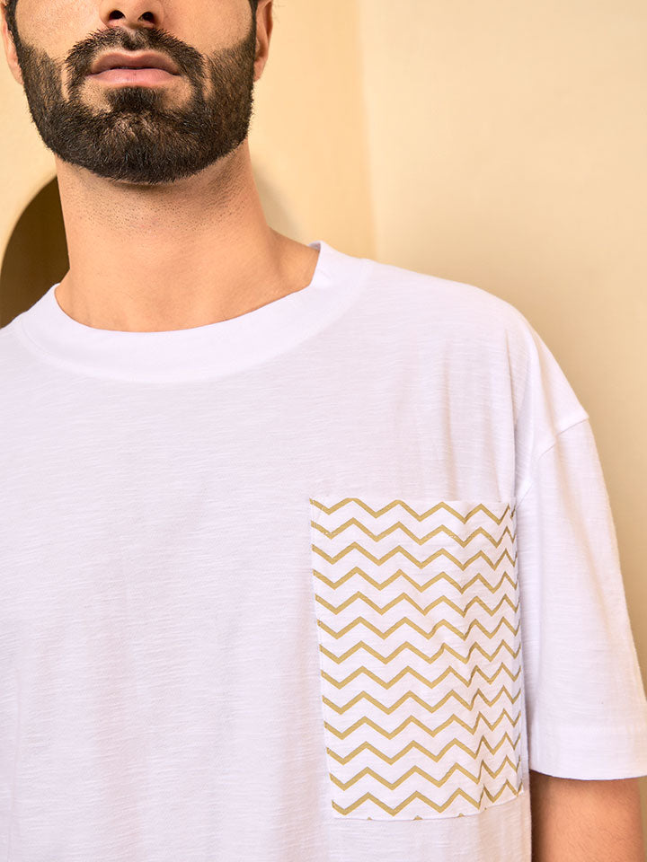 Printed Pocket Cotton Tee - Geonova