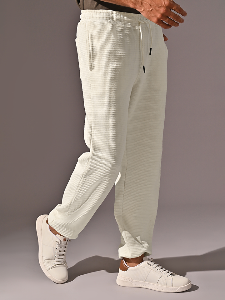 Waffle Knitted Joggers - Cove