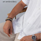 Mykonos 100% Cotton Embroidered Shirt