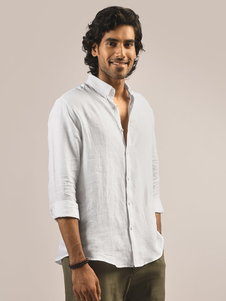 Hampstead European Linen White Shirt